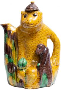 Majolica Monkey Teapot