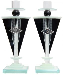 Art Deco Glass Candlesticks