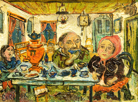 David Burliuk - Figures at the Table