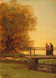 N.A. Moore - Couple on Bridge