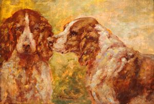 Paul Tavernier - Study of Two Spaniels