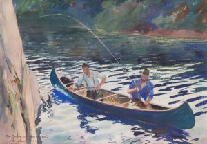 John Whorf - Fishermen in Canoe